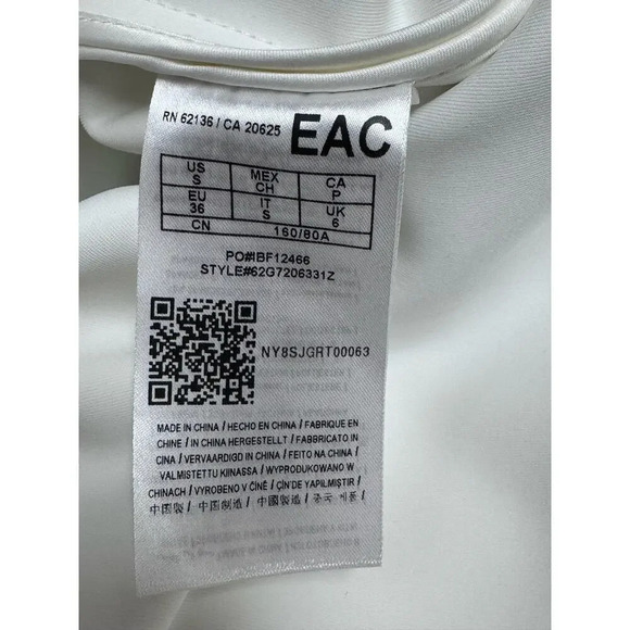 Marciano Mock Neck White Fit & Flare Dress Size Small Stretch Hoco - Picture 5 of 12